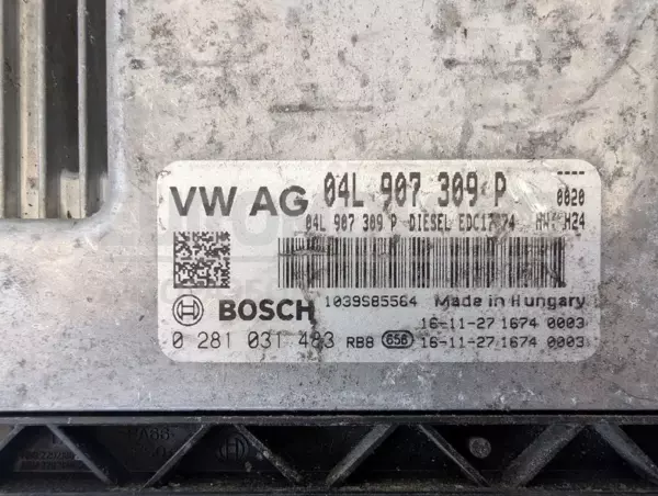 Блок керування двигуном Seat Ateca 2.0 TDI 2016 04L907309P it-13262 Дизель - 2