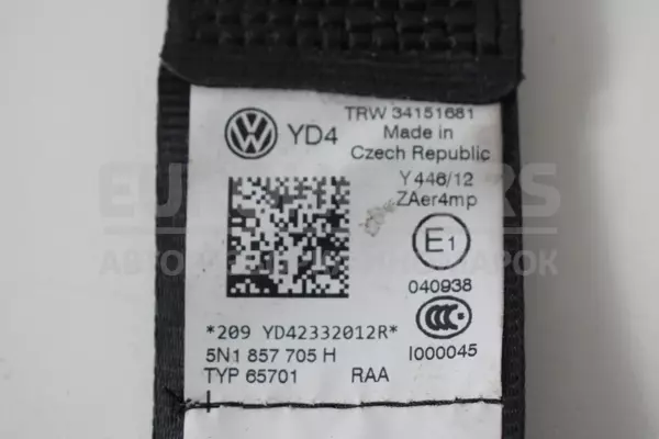 Передній лівий ремінь безпеки VW Tiguan 2.0 TFSI 2007-2016 5N1857705H it-13286 Бензин - 2