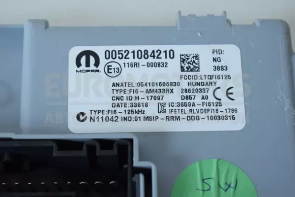 Блок управления двигателем (полный комплект зажигания) Fiat Doblo 1.6MJet 2010 0281033438 it-13490 Дизель - 5