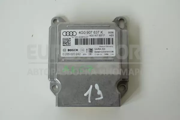 Блок управління AIRBAG Audi A6 3.0tdi (C7) 2011 4G0907637K it-13448 Дизель euromotors.com.ua
