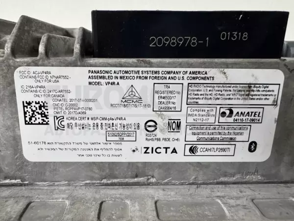 Дисплей автомобильного радиоприемника CD/DVD/GPS/навигатора Jeep Compass 1.6MJet 2017 68332804AA it-11373 Дизель - 4