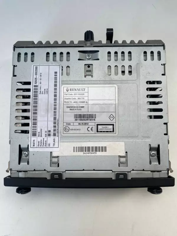 Дисплей автомобільного радіоприймача CD/DVD/GPS/навігатора Dacia Sandero 1.5dCi (Delphi) 2007-2013 AGC-1220RF-A it-11988 Дизель - 2