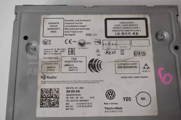 Блок управління навігацією VW Golf 2.0tdi (VII) 2012-2020 3Q0035846 it-13282 Дизель - 2