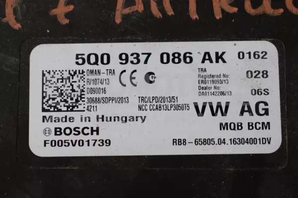 Блок управления комфортом MQB BCM VW Golf 2.0tdi (VII) 2012-2020 5Q0937086AK it-13284 Дизель - 2