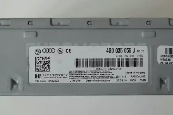 Блок управления автомобильным радиоприемником CD/DVD/GPS/навигатором Audi A6 3.0tdi (C7) 2011 4G0035056J it-13451 Дизель - 3