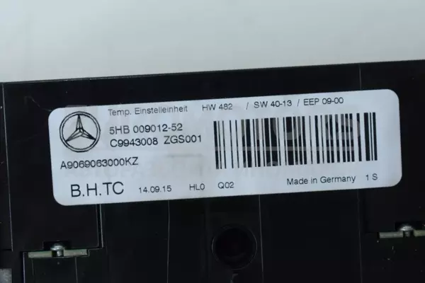 блок климат-контроля Mercedes Sprinter (906) 2006-2017 5HB009012-52 it-13968 Дизель - 5
