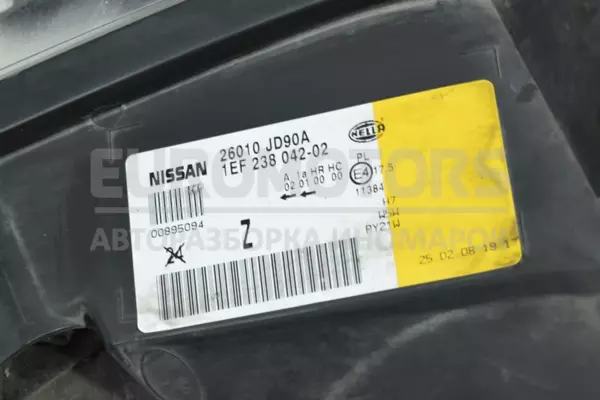 Правая фара -10 Nissan Qashqai 1.6dCi 2007-2014 26010JD90A it-14051 Дизель - 3