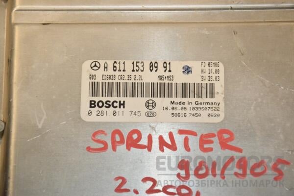Блок управления двигателем Mercedes Sprinter 2.2cdi (901/905) 1995-2006 A6111530991 415687 - 2