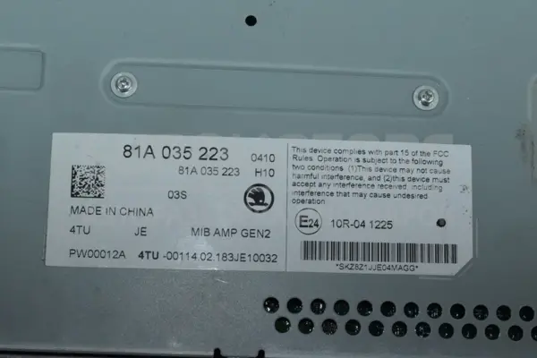 Підсилювач звуку Skoda Octavia 2.0 TFSI (A7) 2013-2020 81A035223 it-15393 Бензин - 3