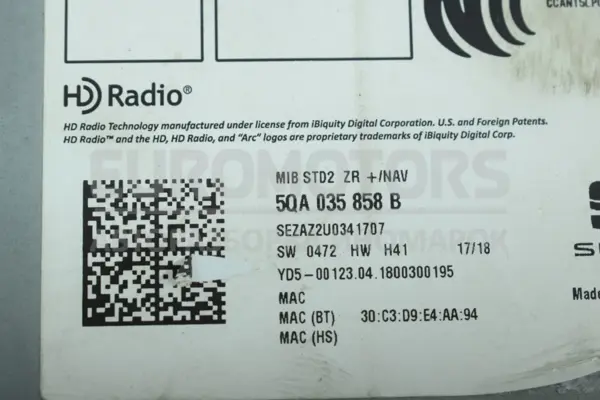 Блок керування автомобільним радіоприймачем CD/DVD/GPS/навігатором Seat Leon 2.0 TDI 2013 5QA035858B it-15404 Дизель - 4