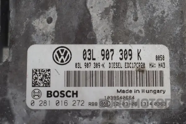 Блок керування двигуном VW Transporter 2.0 TDI (T5) 2003-2015 03L907309K it-15912 Дизель - 2