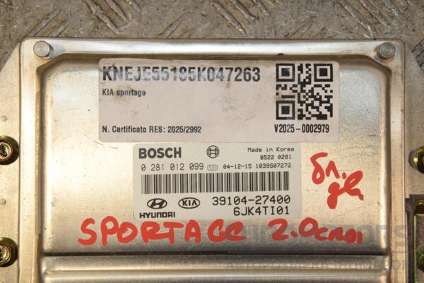 Блок керування двигуном Kia Sportage 2.0crdi 2004-2010 3910427400 430190 - 2