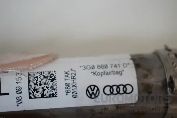 Ліва бічна подушка безпеки типу «завіса» VW Passat 2.0 TDI (B8) 2015 3G0880741D it-16289 Дизель - 2