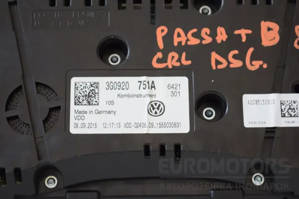 Панель приладів VW Passat 2.0 TDI (B8) 2015 3G0920751A it-16292 Дизель - 3