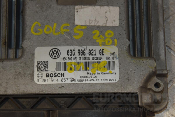 Блок управления двигателем VW Golf 2.0tdi (V) 2003-2008 03G906021QE 436971 - 2