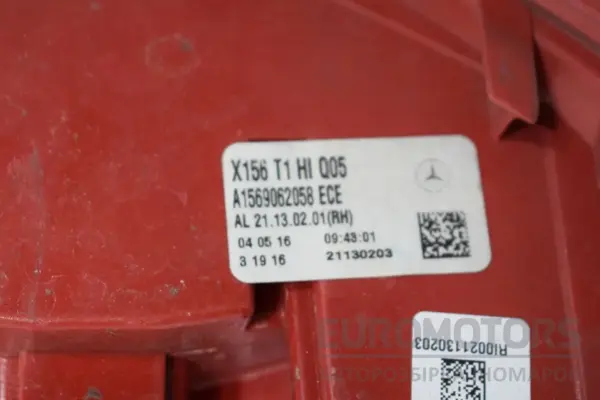 Правий світлодіодний задній ліхтар Mercedes GLA-Class 2.2 CDI (X156) 2013 A1569062058 it-16913 Дизель - 3