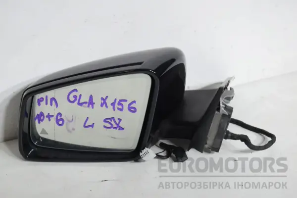 Левое зеркало 10 + 6 контактов Mercedes GLA-Class 2.2 CDI (X156) 2013 A1568101916 it-16922 Дизель euromotors.com.ua