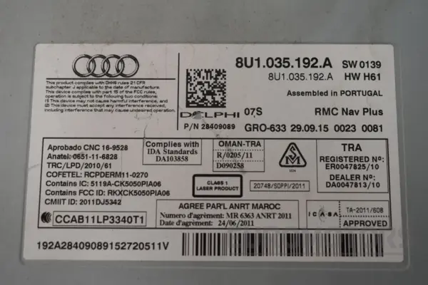 Блок керування автомобільною магнітолою CD/DVD/GPS/навігатором Audi Q3 2.0tdi 2012 8U1035192A it-16991 Дизель - 6