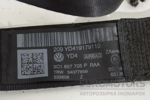 Передний левый ремень безопасности VW Passat 2.0 TDI (B7) 2010-2014 3C1857705P it-17152 Дизель - 2