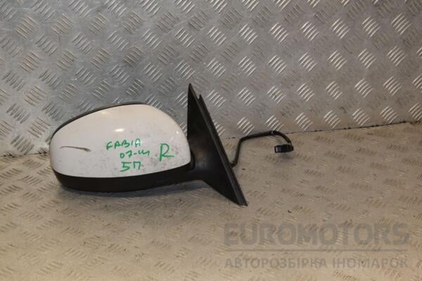 Зеркало правое электрическое 5 пинов Skoda Fabia 2007-2014 5J1857502BF 444755 - 2