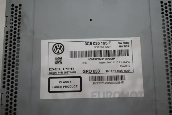 Блок керування автомобільною магнітолою CD/DVD/GPS/навігатором VW Passat 2.0 TDI (B7) 2010-2014 3C8035195F it-17725 Дизель - 4