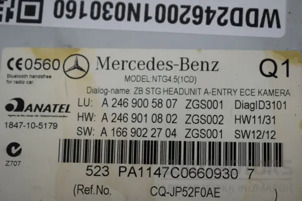 Блок керування автомобільною магнітолою CD/DVD/GPS/навігатором Mercedes B-class 1.8 CDI (W246) 2012 A2469005807 it-17753 Дизель - 5