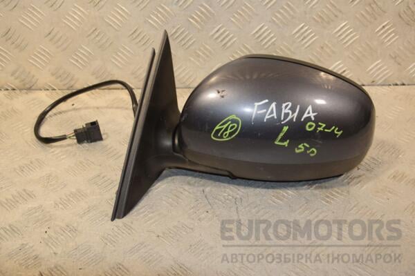 Зеркало левое электрическое 5 пинов Skoda Fabia 2007-2014 5J1857507E 454722 euromotors.com.ua